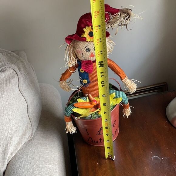 “I Love Autumn” Halloween Decor Scarecrow in a Bucket - Picture 7 of 16